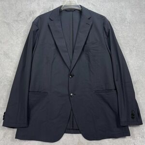 Sene Blazer Jacket Mens 48S Black Flextech Single Breasted Notch Lapel